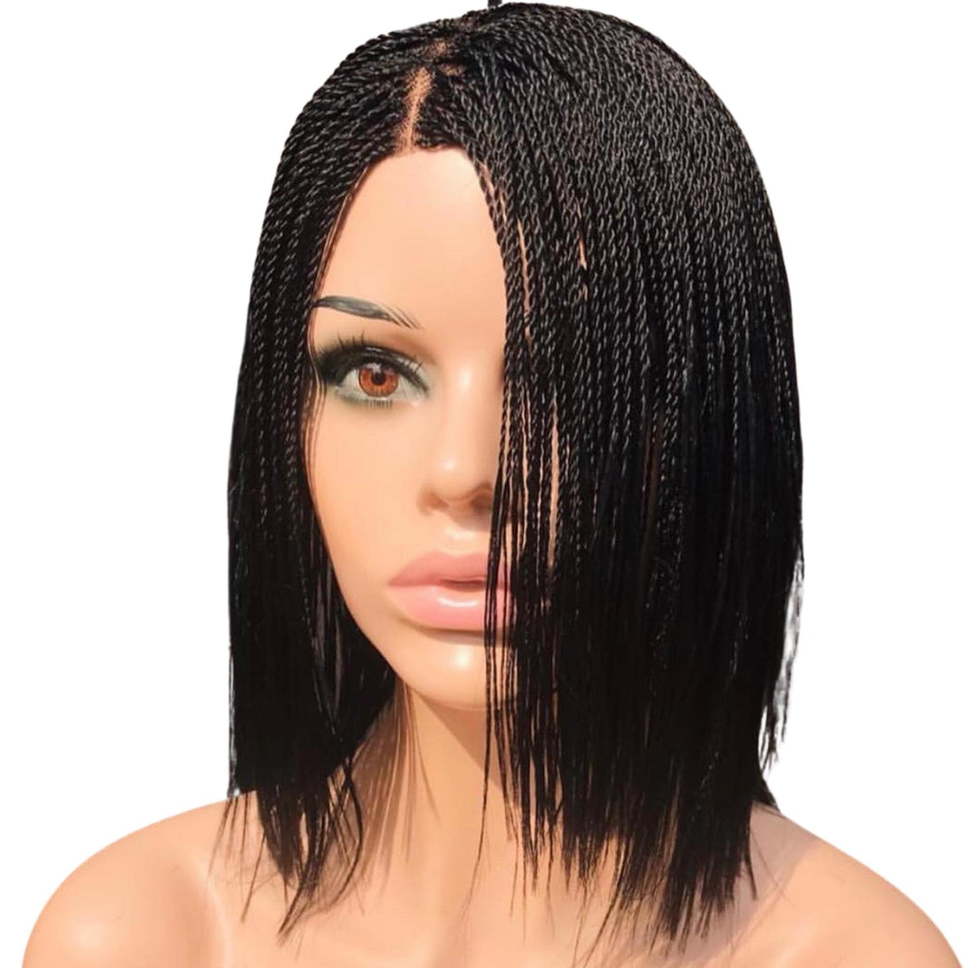 2 in 1 set of braided wigs, cornrow braid wig, micro braid wig, Synthetic black lace front wigs, box braids, braided wigs for black women - BRAIDED WIG BOSS