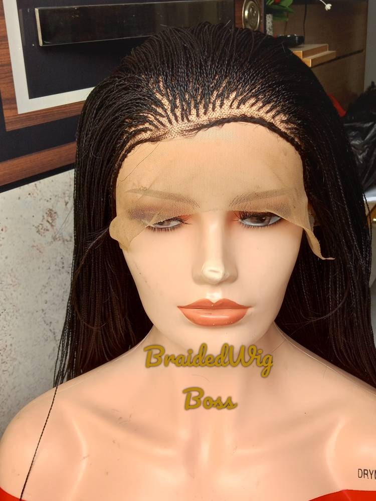 Full lace Micro Twist wig for black women Braided Lace Front Wig With Baby Hair Glueless Million Twisted Braided Lace Wig