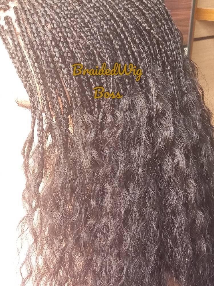 READY to SHIP 24 Inches Knotless box braids Wig for Black Women on 13*6 Lace Front and High Quality Synthetic Curly Hair - BRAIDED WIG BOSS