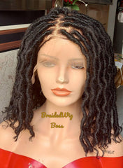 Ready to ship wig full lace distress locs wig faux locs wig box braids wig for black women cornrow wigs dreadlocks lace wig braided wig - BRAIDED WIG BOSS