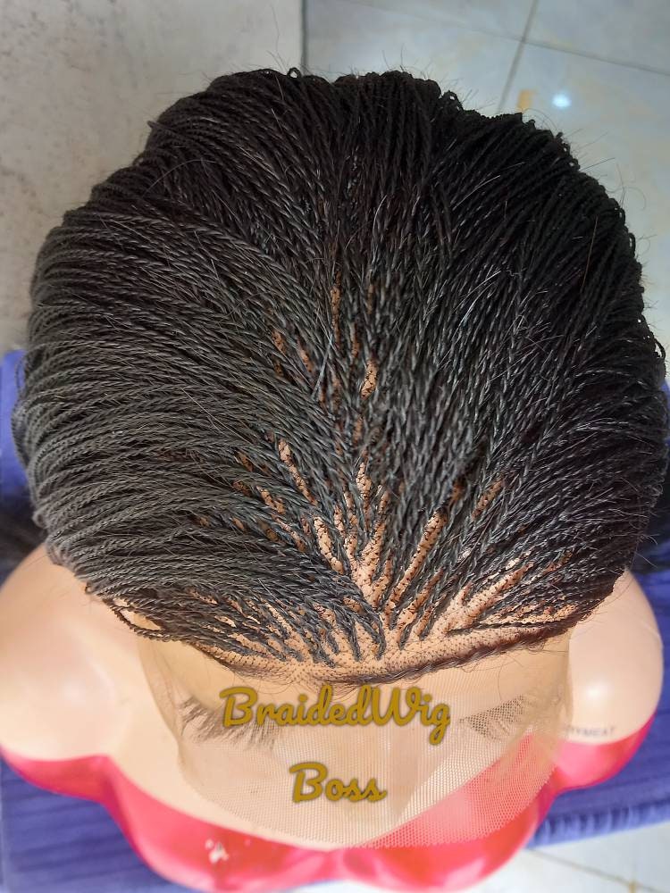 Full lace Micro Twist wig for black women Braided Lace Front Wig With Baby Hair Glueless Million Twisted Braided Lace Wig