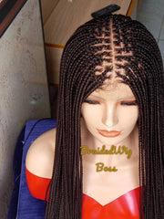 40 inches light weight knotless braid wig on braided lace front wig for black women box braids wig faux locs dreadlocks lace frontal wig - BRAIDED WIG BOSS