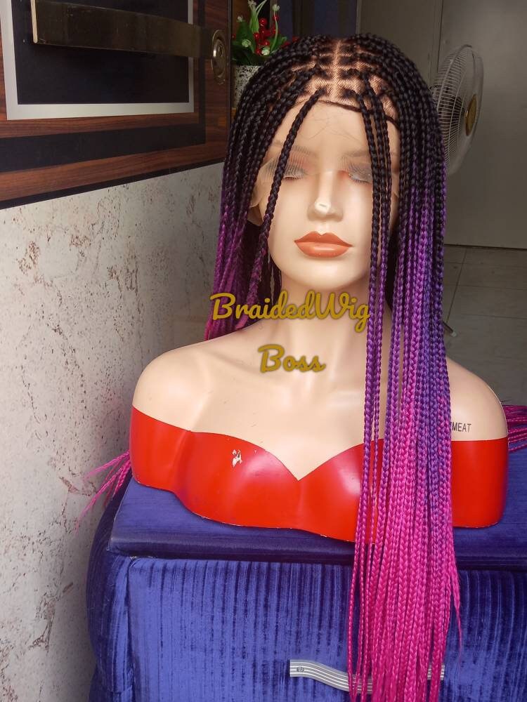 Ombre knotless braids wig braided wigs for black women box braid wig box braided wig full lace braided wig lace braided lace front wig