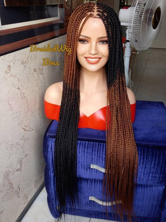 Full lace box braided wig braided lace front wigs for black women cornrow wig faux locs dreadlocks human hair lace wig braided wig box braid - BRAIDED WIG BOSS