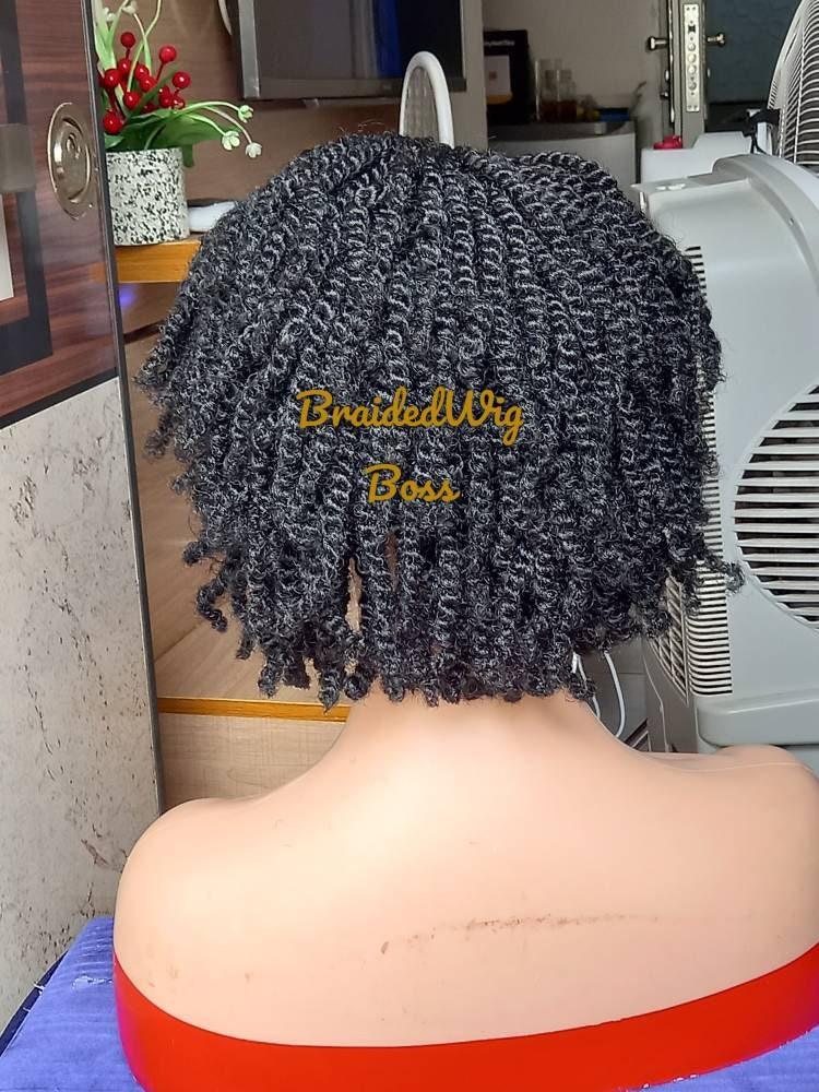 Short kinky braid wig braided lace front wigs for black women cornrows knotless braids faux locs dreadlocks human hair lace wig braided wig