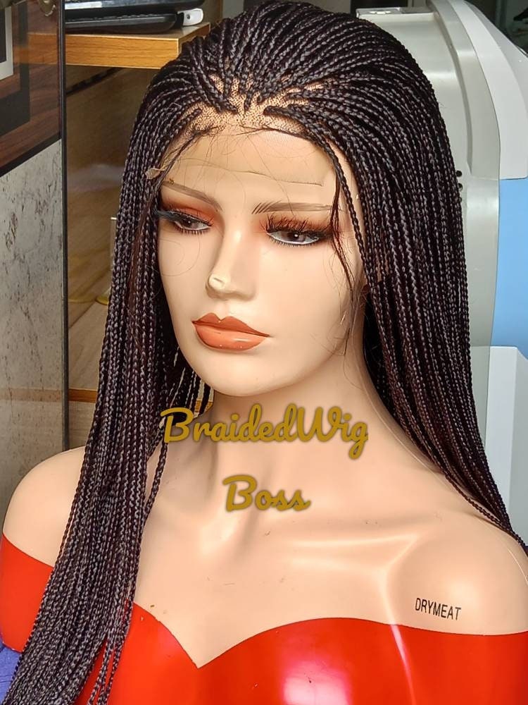 Micro braid wig braided lace front wigs for black women human hair lace front braided lace front wigs knotless braided wig box braids wig