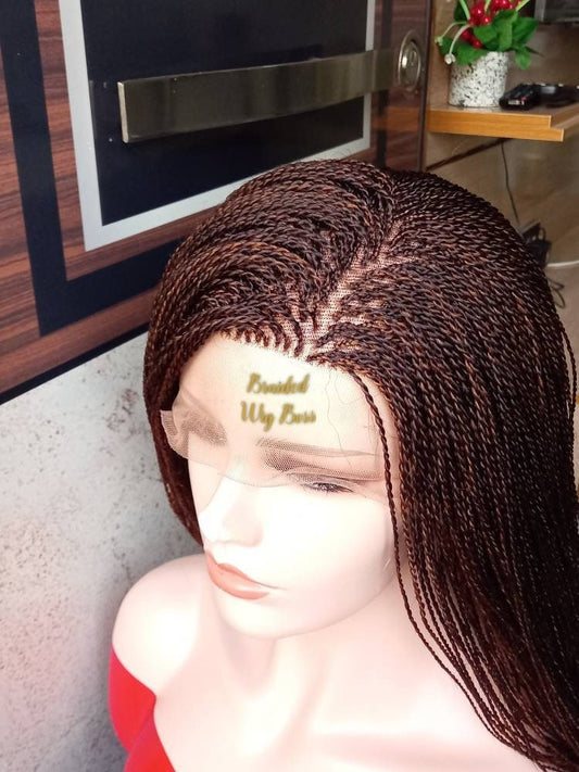 Micro braid full lace wig, braided wig, lace wig, braid wig, box braid wig, full lace braided wig, lace front wig, wig for black women, wigs - BRAIDED WIG BOSS