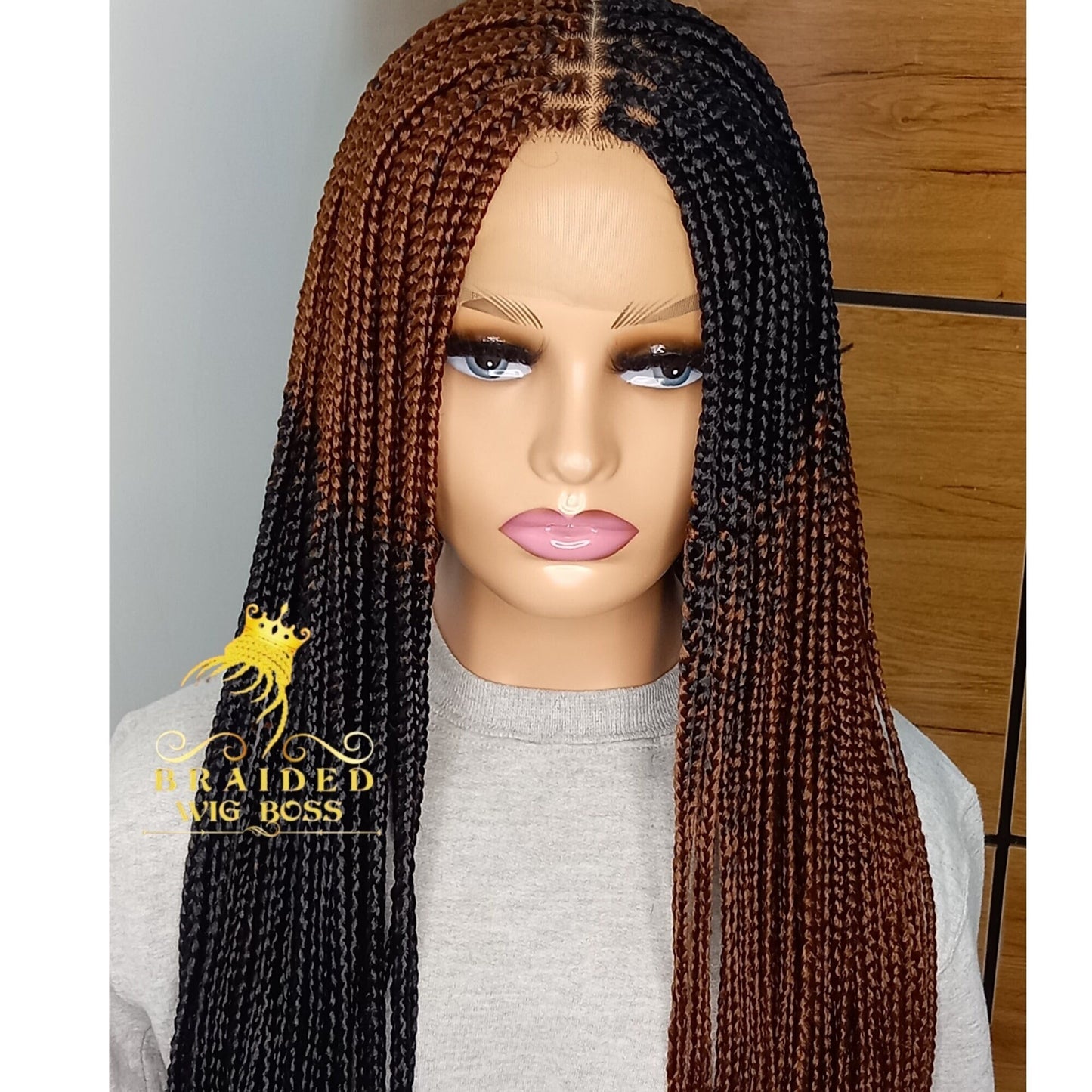 Handmade Reversed Box Braid Wig on Full Lace & 13*6 Lace Front, Other Lengths/Colors, Synthetic Box Braided Wig for Black Women