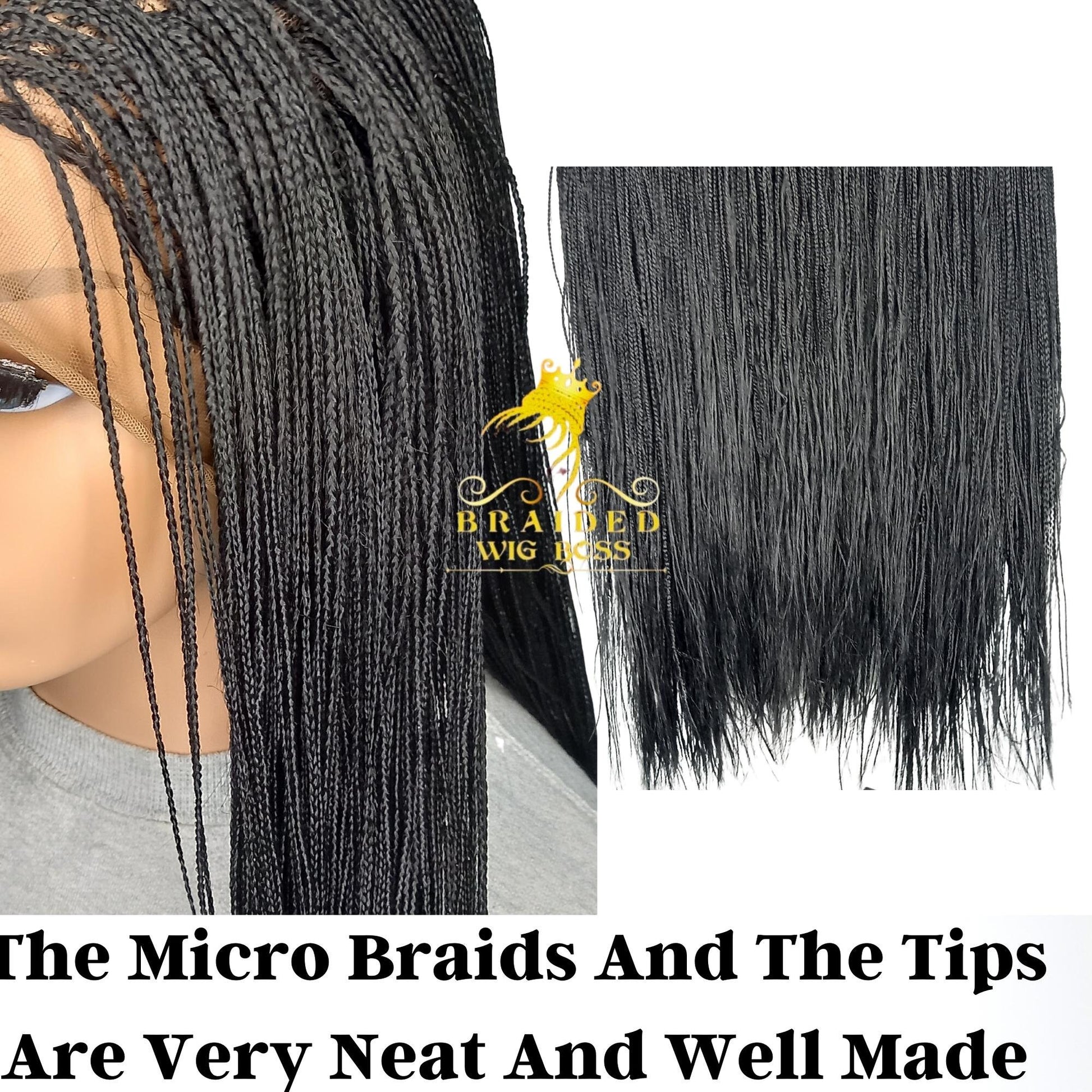 26 Inches Micro Braid Wig on 13*6 Lace Front Wig Color 1 New Synthetic Box Braids Braided Wigs for Black Women With Human Hair Baby Hairs - BRAIDED WIG BOSS