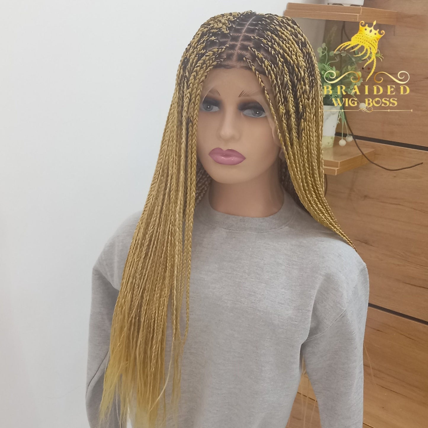 Blonde Knotless Braid Wig for Black Women, 13*6 Lace Front & Full Lace, Synthetic Heat Resistant Box Braided Wig in Various Colors/Lengths